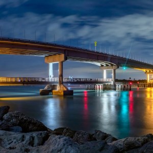 Sebastian Inlet Bridge During Blue Hour
