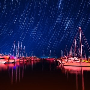 Star Trails Over Fort Pierce City Marina