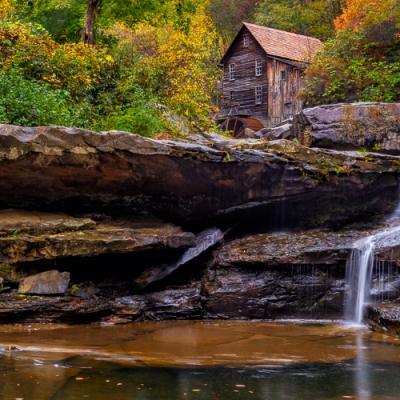 Misty Morning at Glade Creek Grist Mill