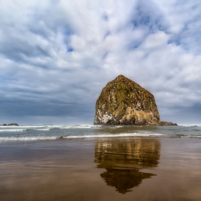 Morning Reflections at Haystack Rock